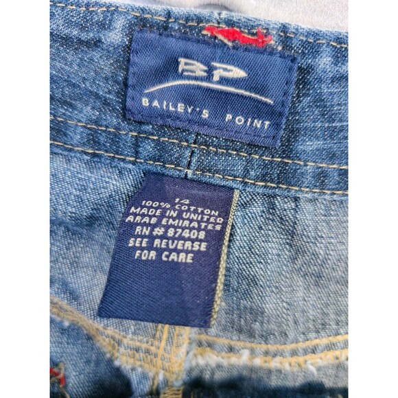 Baileys Point Denim Blue Jean Skirt Size 14 Womens Long Modest Side Slits - Picture 6 of 10